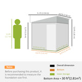 5x7 Garden Shed, Lean-to Metal Storage with Foundation, Sliding Door & 2 Vents for Garden Tools