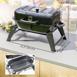 Charcoal BBQ Grill, Foldable Barbecue Grill with Warming Rack, Adjustable Vent