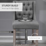 Set of 2 40Inch Button Tufted Bar stools High Counter Dining Height Chairs
