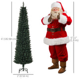 6FT Artificial Christmas Tree Xmas Pencil Tree Holiday Home Indoor Decoration with Foldable Black Stand for Party