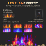 Wall Mounted Fireplace, 28.5 Inch Modern Electric Fireplace with Patented LED Flame Effect and 7 Colors