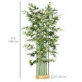 5ft Tall Artificial Bamboo Tree, Decorative Faux Plant with Pine Wood Base for Indoor Home Office Decor