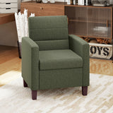 Fauteuil d'accent en tissu, fauteuil moderne avec coussin de siège et patins antidérapants pour salon
