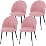 Ensemble de 4 chaises de salle à manger modernes, chaises de salle à manger rembourrées avec pieds en métal, siège rembourré