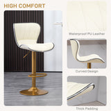 Ensemble de 2 tabourets de comptoir, chaises de bar à hauteur ajustable avec siège pivotant, revêtement en cuir PU