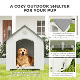 Grand abri pour chien en plastique intérieur extérieur, 34,6