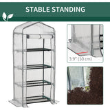 Portable Greenhouse Outdoor Hot House with 4 Tier Shelves, Steel Frame, 28