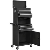 Large Tool Cabinet, 3-in-1 Rolling Tool Chest, Detachable Tool Storage Organizer with 6 Drawers and Pegboard