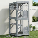 Movable Catio Outdoor Cat Enclosure with Resting Box, 3 Jumping Platforms