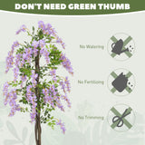 5.9FT Fake Wisteria Tree with Natural Wood Trunk, Greenery Tall Faux Floor Plant