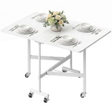 Table à Manger à Abattant pour Six Personnes avec Roulettes
