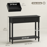 Hallway Console Table, Modern Entryway Table with 2 Drawers, Storage Shelf