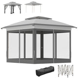 12' x 12' Pop Up Canopy Sun Shade Instant Tent Folding with Mesh Sidewalls