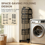 Sèche-linge 5 étages, séchoir à linge pliable avec roues