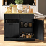 Armoire à Bac Poubelle Caché, Armoire Poubelle Basculante avec 2 Tiroirs