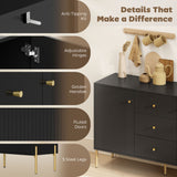 Buffet Cabinet, Modern Sideboard with 3 Soft-Close Drawers and 2 Adjustable Shelves for Living Room