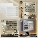 5-storey Display Cabinet, Shot Glass Display Case, Glass Curio Cabinet with 2 Glass Doors and 4 Adjustable Shelves