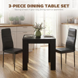Dining Table Set for 2, Dining Room Table and PU Leather Upholstered Chairs
