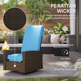 Outdoor Rattan Wicker Lounge Chair with Footrest & Soft Cushion for Patio