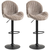 Ensemble de 2 tabourets de bar, Tabourets pivotants avec dossier, hauteur ajustable et repose-pieds pour îlot de cuisine