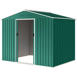 8' x 6' Outdoor Storage Shed, Metal Garden Tool Storage House with Lockable Sliding Doors and Vents