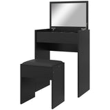 Modern Vanity Set with Makeup Table and Cushioned Stool