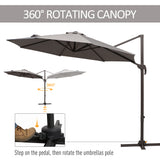 Parasol de patio cantilever 10pi avec rotation 360°