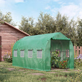 13'x6.6'x6.6' Polytunnel Greenhouse Walk in Greenhouse with Windows, Door & Wind Resistance Level 5