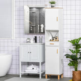 Bathroom Storage Cabinet with Cupboards and Drawer, Floor Free Standing Linen Tower, Tall Slim Side Organizer Shelves