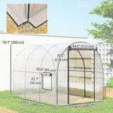 Polytunnel Greenhouse with Roll-up Door and Mesh Window, Walk-in Grow House Tent with Steel Frame, 3 x 2 x 2 m