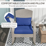 Adirondack Chair, Outdoor Wicker Rocking Chair with High Back