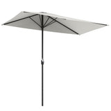 Parasol Demi-Rond 8pi Extérieur Balcon Parasol Patio Jardin Ombrelle Fenêtre Extérieure w/ 5 Nervures