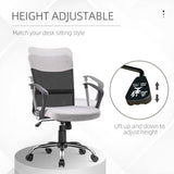 Mid Back Office Chair, Linen Adjustable Office Chair with Lumbar Back Support