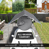 Carport 10'x20' Robuste Galvanisé Dais pour Voiture avec Trousse d'Ancrage Incluse, 3 Câbles d'Acier Renforcés