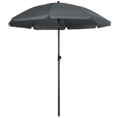 6ft Beach Umbrella, Outdoor Sun Shade Parasol with Push Button Tilt