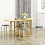 Stackable Wood Stools Set of 4, Stacking Kitchen Stools with Padded Seat for Dining Room