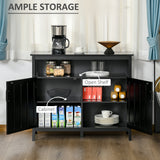 Buffet-bahut meuble-rangement console avec 2 portes et tablettes ajustables pour cuisine et salle à manger