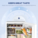 4.5 Cu Ft Mini Fridge with Freezer, Wheels, Adjustable Thermostat