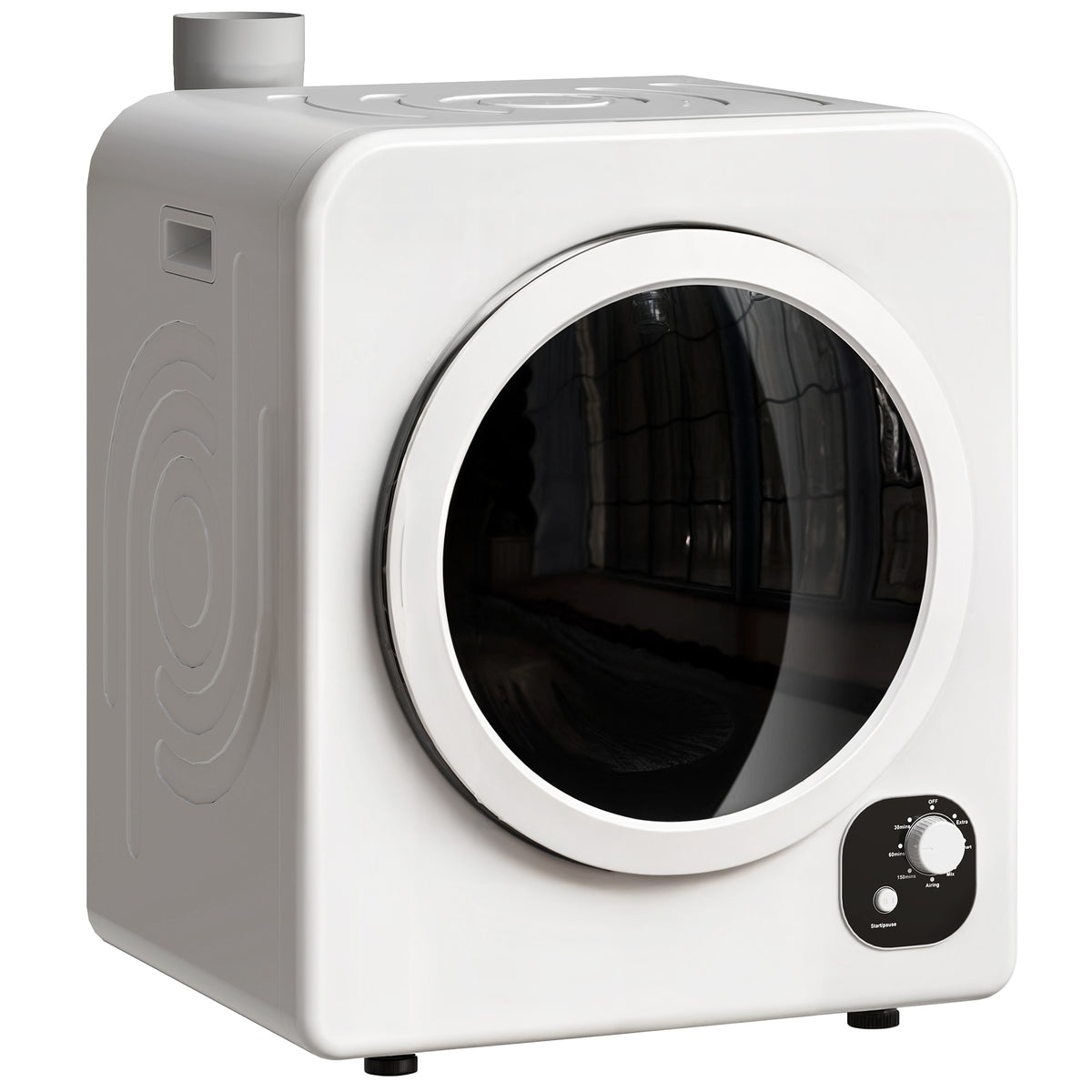Sécheuse à linge compacte, Sécheuse de vêtements portatif 1300W avec 4 modes de séchage, cuve en acier inoxydable