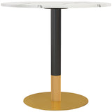 Table à manger ronde, base en acier, petite table de cuisine compacte
