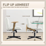 Criss Cross Chair with Flip-up Armrests, Wide Office Chair with Adjustable Height, No Wheels
