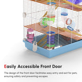 Cage à hamster 5 étages portable avec roues d'exercice tube de jeu bouteille d'eau gamelles maison et échelle pour gerbilles