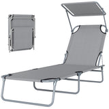 Outdoor Lounge Chair, Adjustable Folding Chaise Lounge