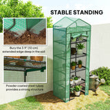 5 Tier Mini Greenhouse, Portable Outdoor Flower Stand with Shelf Clips, Indoor Greenhouse with Steel Frame, 27.25