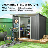 9' x 6.5' Outdoor Metal Garden Shed Utility Tool Storage Steel Backyard