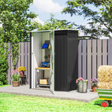 5 x 3ft Outdoor Storage Shed Metal Garden Shed Cabanon with Sloped Roof, Lockable Door for Tool