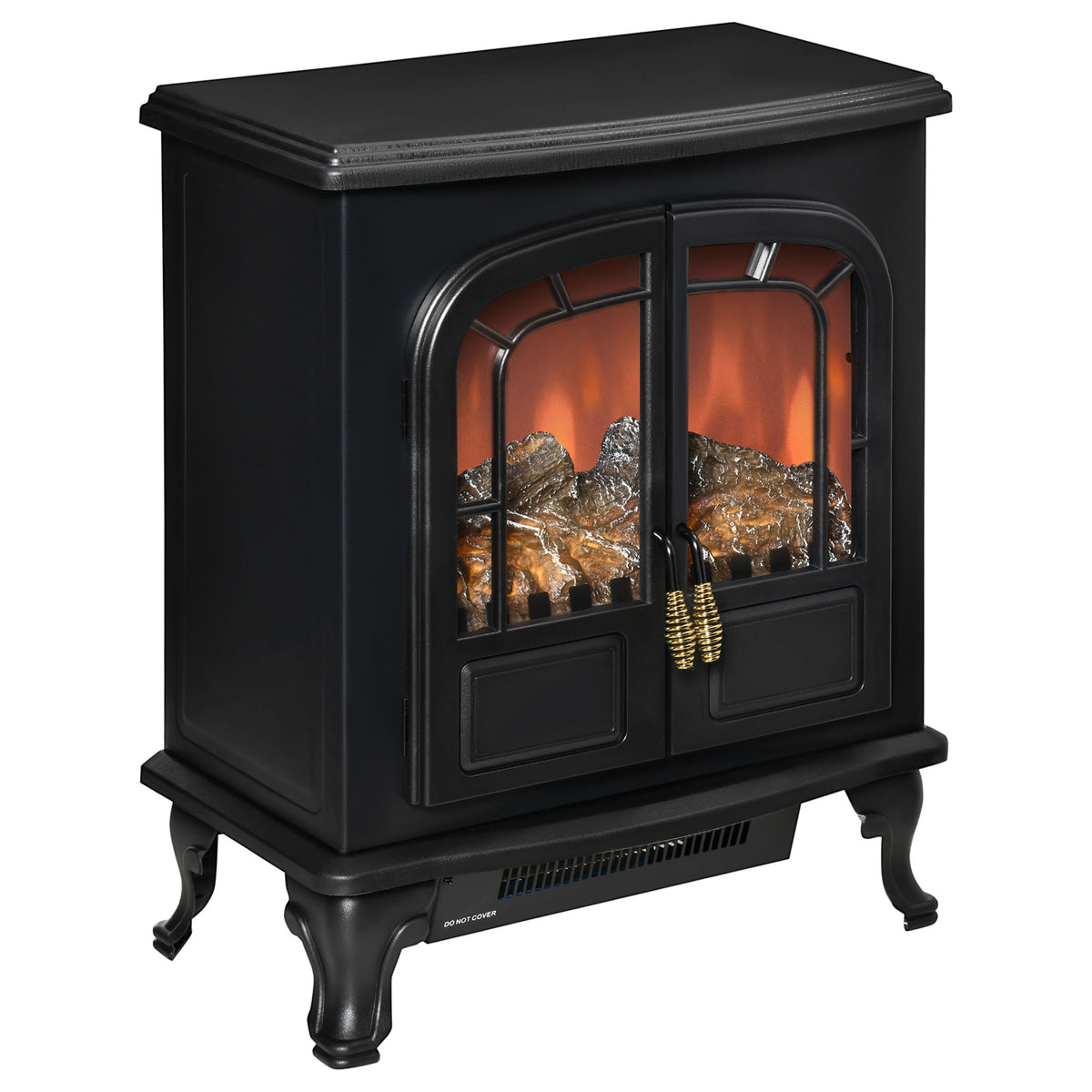 Electric Fireplace Stove Heater with LED Fire Flame Effect
