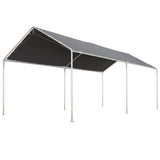 Carport 10'x20' Robuste Galvanisé Dais pour Voiture avec Trousse d'Ancrage Incluse, 3 Câbles d'Acier Renforcés