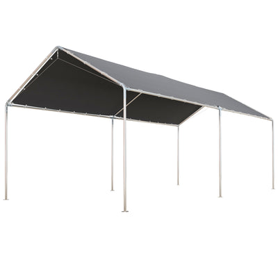 10'x20' Carport Heavy Duty Galvanized Car Canopy with Included Anchor Kit, 3 Reinforced Steel Cables