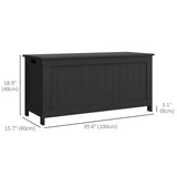 Storage Trunk with 2 Safety Hinges, Modern Entryway Bench with Side Handles